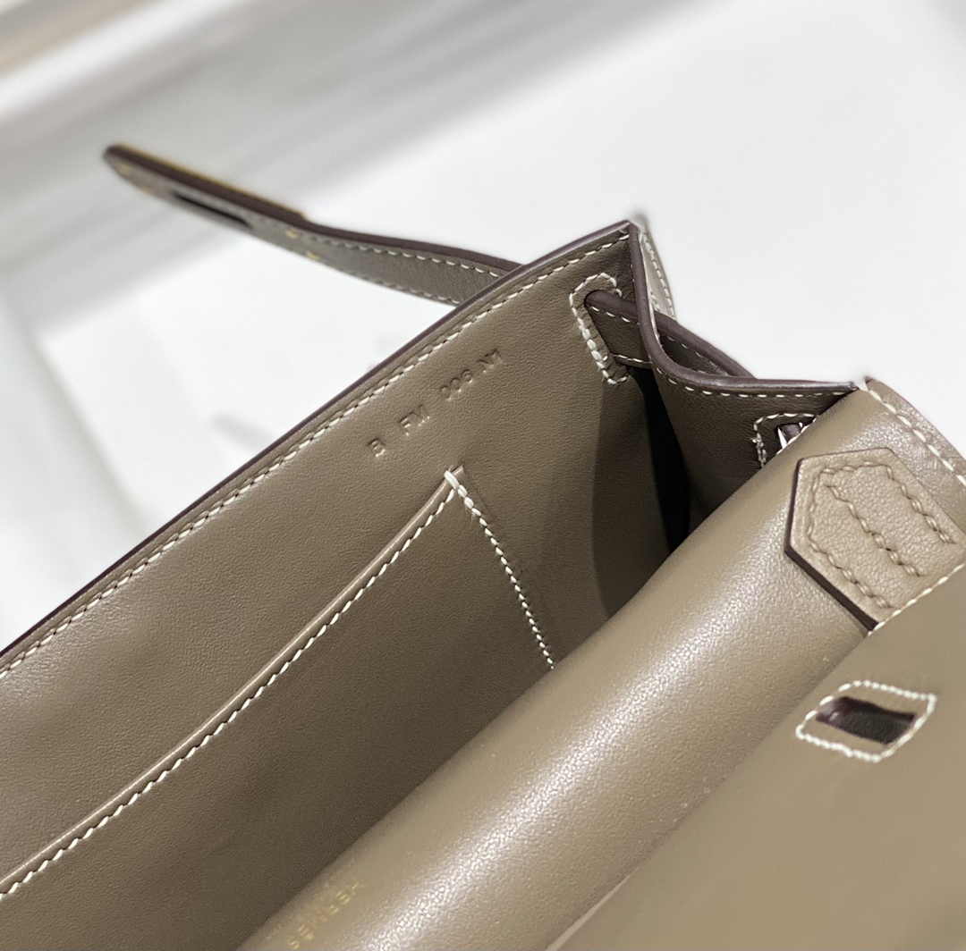 Hermes Jypsiere mini bag Gray Swift Leather Gold H25600