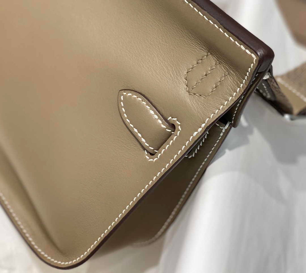 Hermes Jypsiere mini bag Gray Swift Leather Silver H25601
