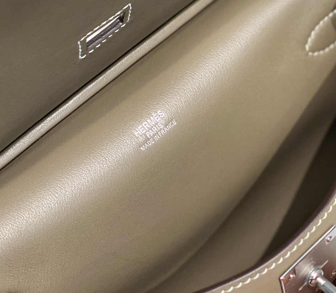 Hermes Jypsiere mini bag Gray Swift Leather Silver H25601