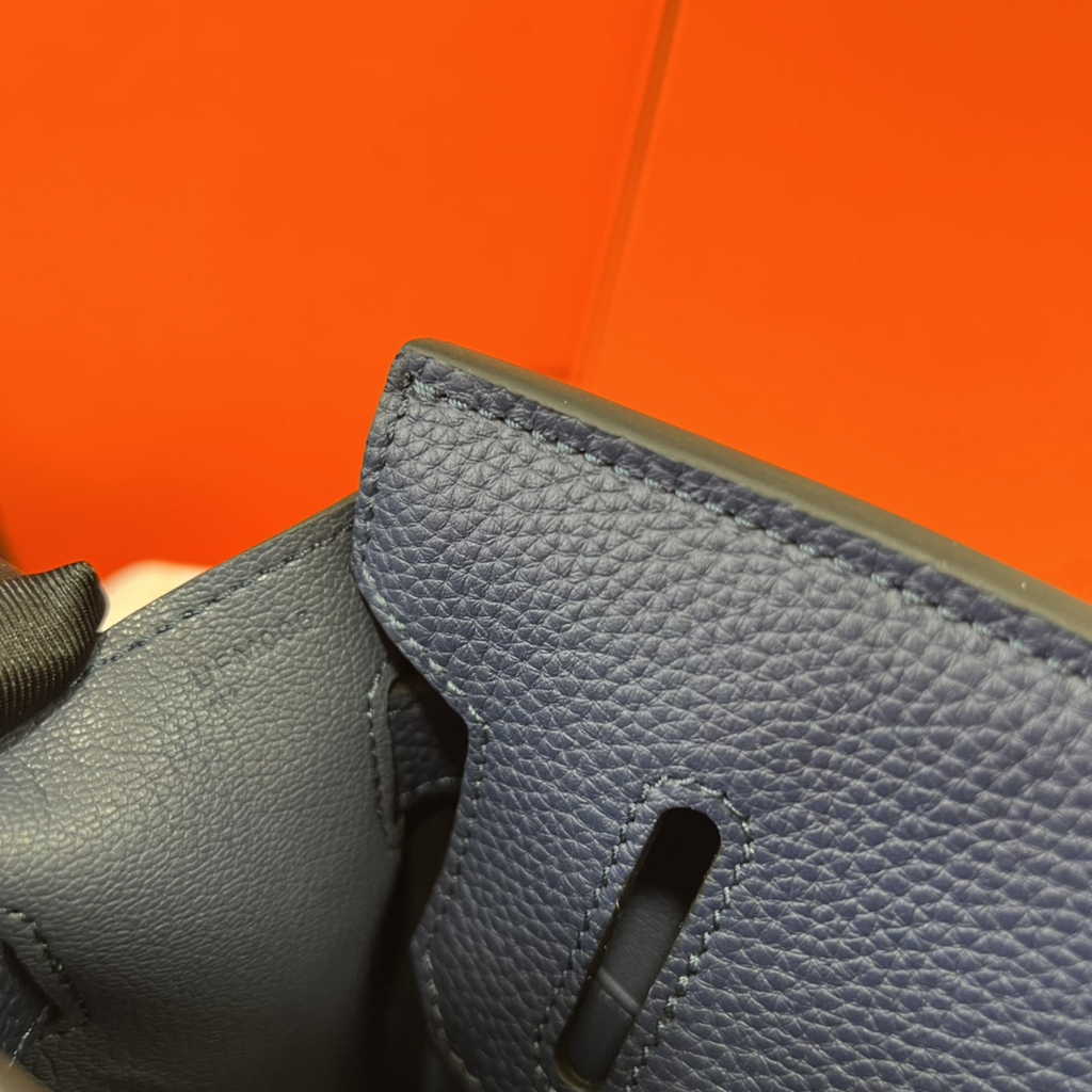 Hermès Kelly A Dos Hac Navy Blue Togo Leather With Silver Hardware 20306
