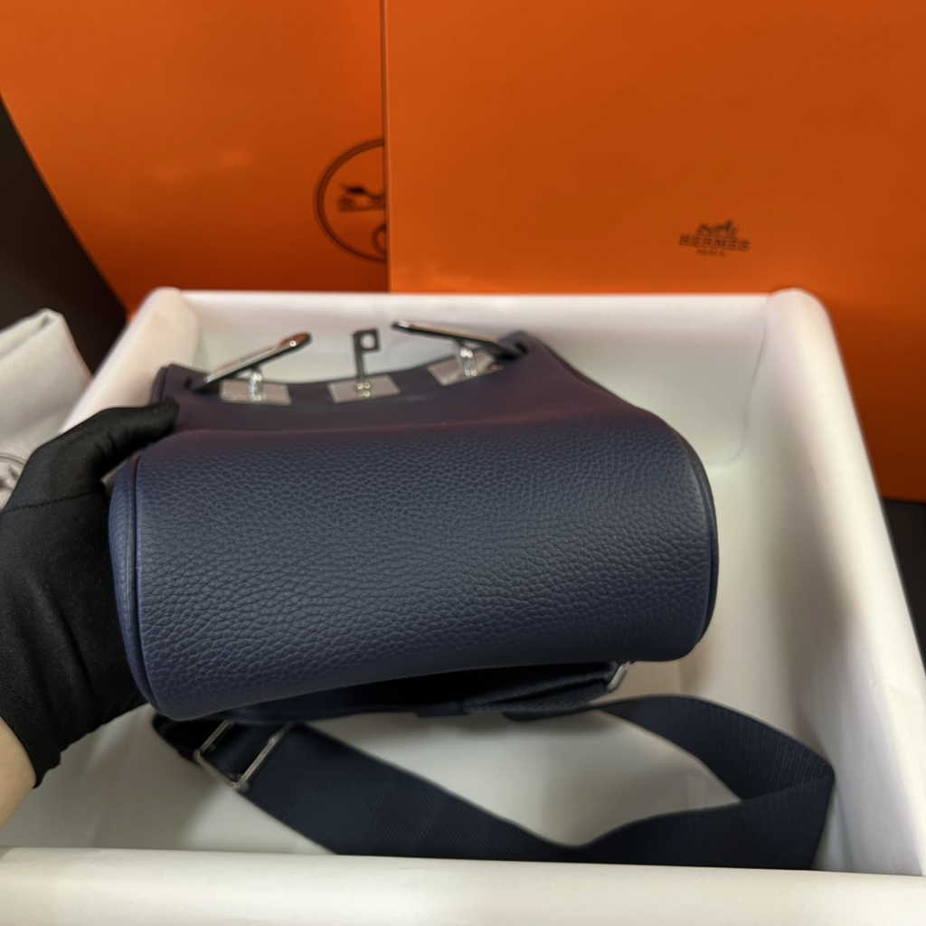 Hermès Kelly A Dos Hac Navy Blue Togo Leather With Silver Hardware 20306