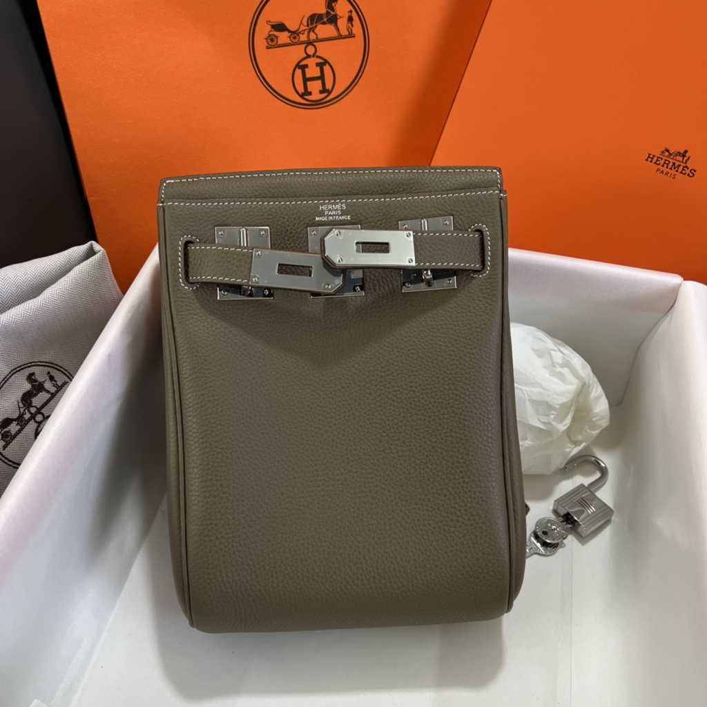 Hermès Kelly A Dos Hac Gray Togo Leather With Silver Hardware 20301