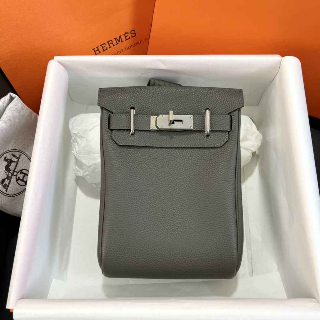 Hermès Kelly A Dos Hac Dark Gray Togo Leather With Silver Hardware 20303