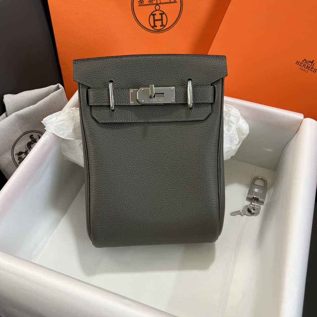 Hermès Kelly A Dos Hac Dark Gray Togo Leather With Silver Hardware 20303