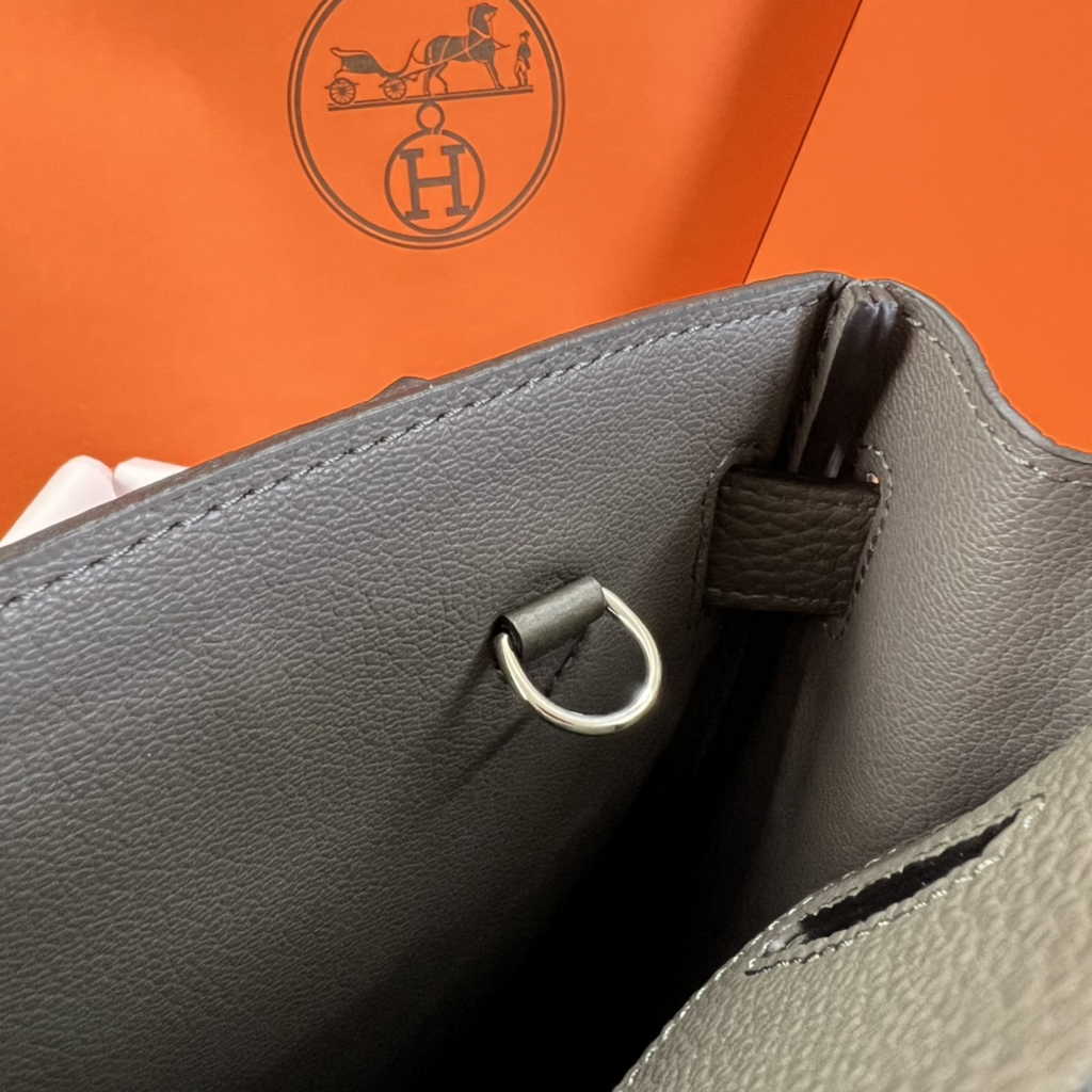 Hermès Kelly A Dos Hac Dark Gray Togo Leather With Silver Hardware 20303