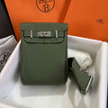 Hermès Kelly A Dos Hac Green Togo Leather With Silver Hardware 20302