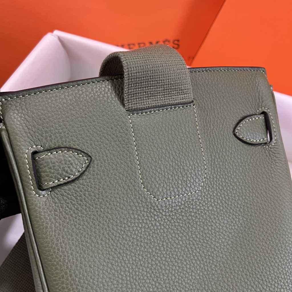Hermès Kelly A Dos Hac Green Togo Leather With Silver Hardware 20302