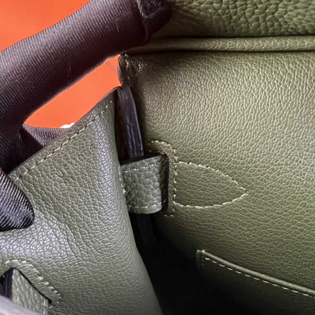 Hermès Kelly A Dos Hac Green Togo Leather With Silver Hardware 20302