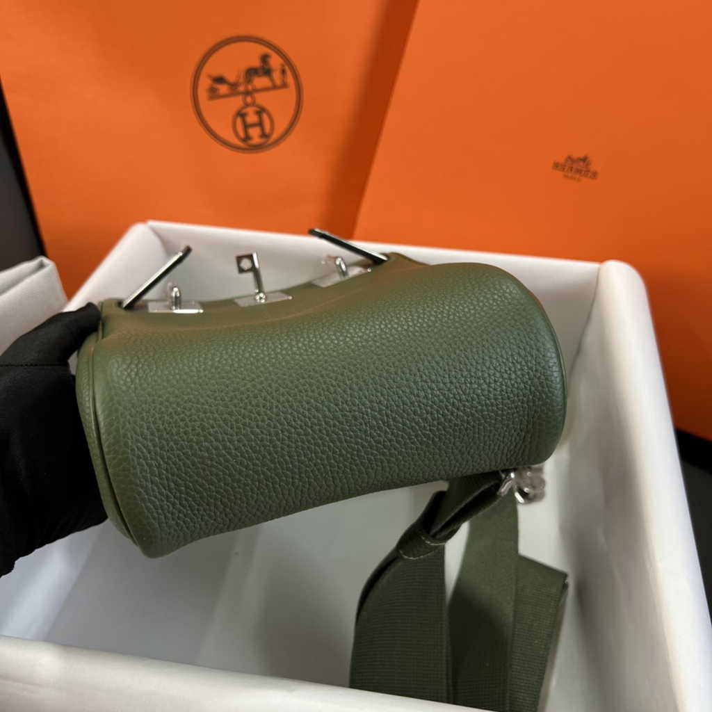 Hermès Kelly A Dos Hac Green Togo Leather With Silver Hardware 20302