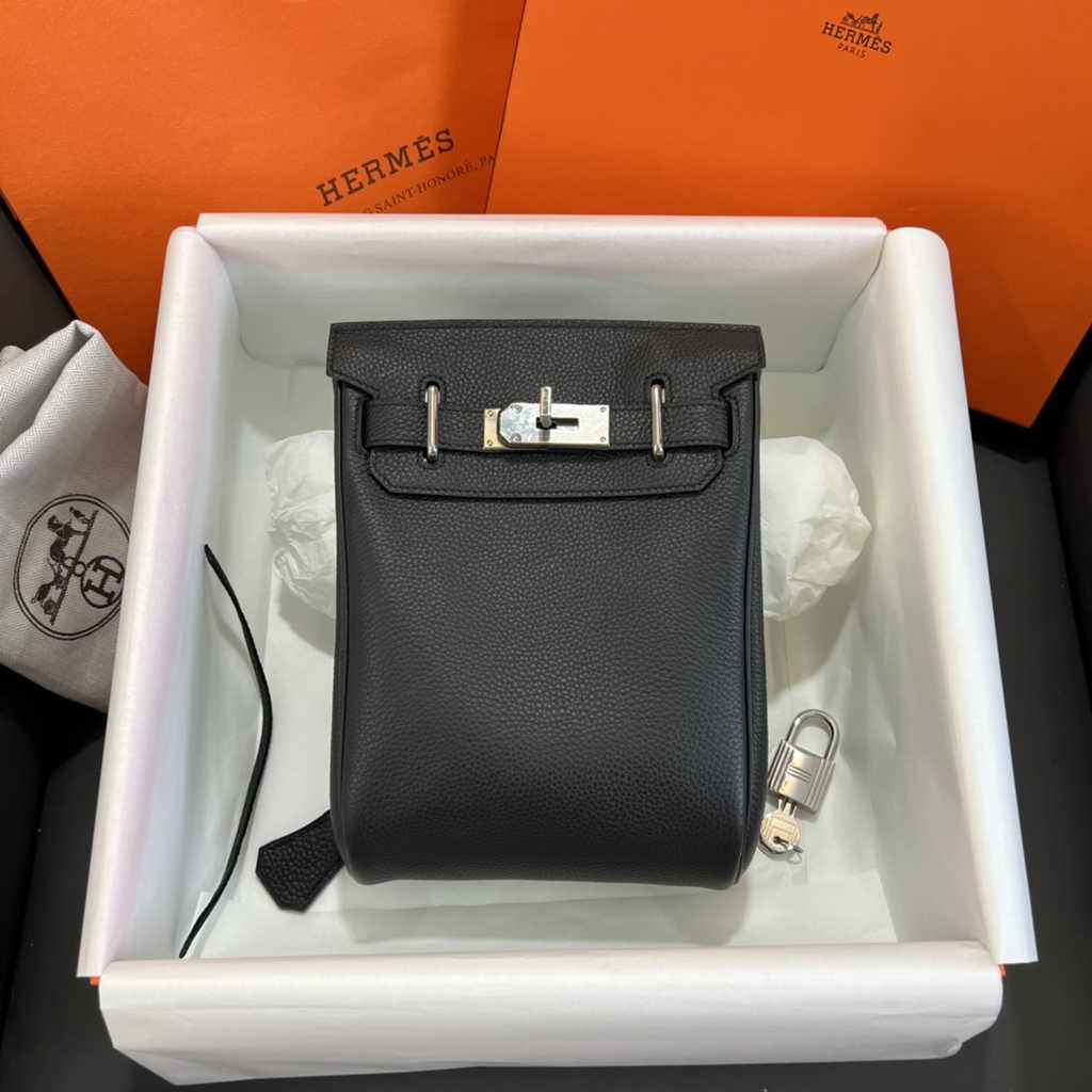 Hermès Kelly A Dos Hac Black Togo Leather With Silver Hardware 20300