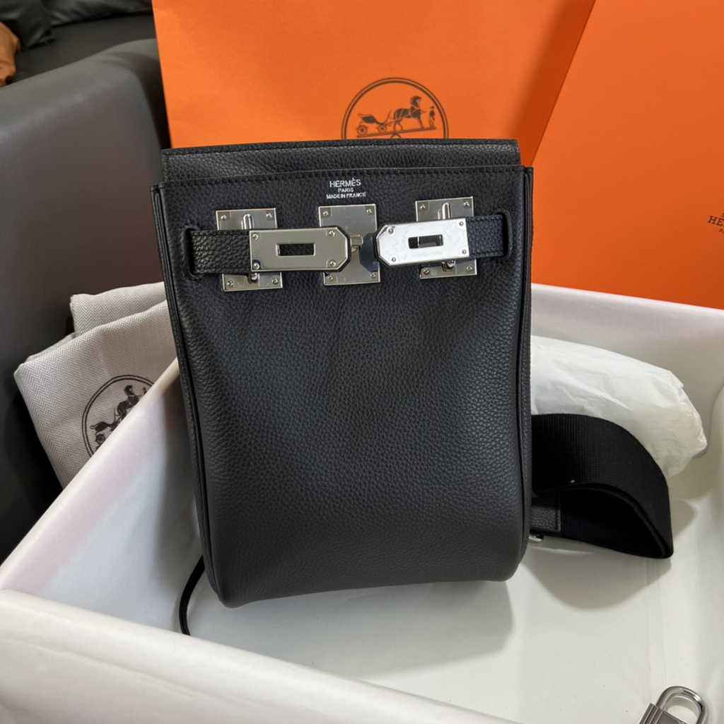 Hermès Kelly A Dos Hac Black Togo Leather With Silver Hardware 20300