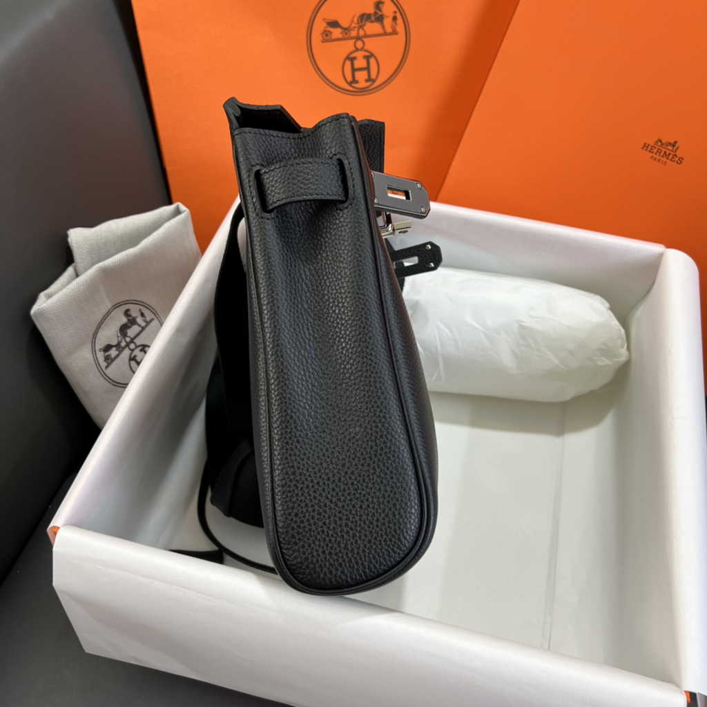 Hermès Kelly A Dos Hac Black Togo Leather With Silver Hardware 20300