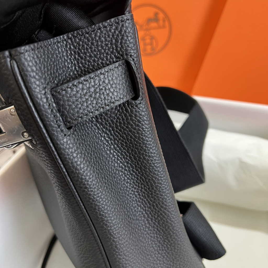 Hermès Kelly A Dos Hac Black Togo Leather With Silver Hardware 20300