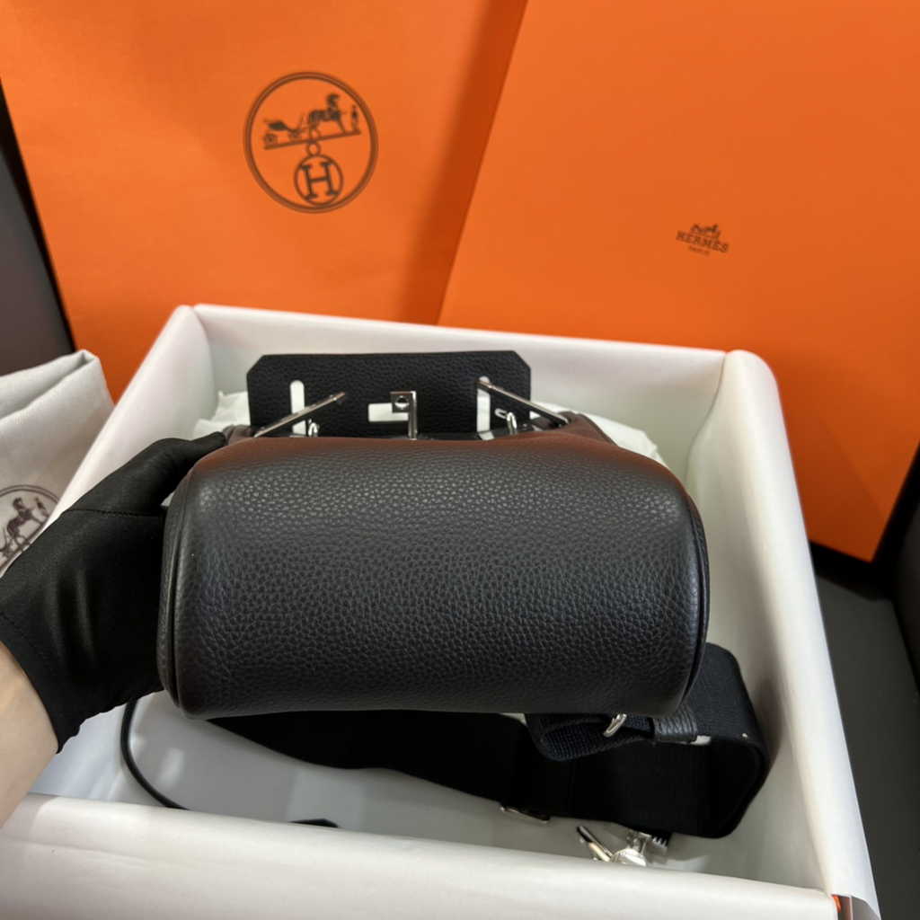 Hermès Kelly A Dos Hac Black Togo Leather With Silver Hardware 20300