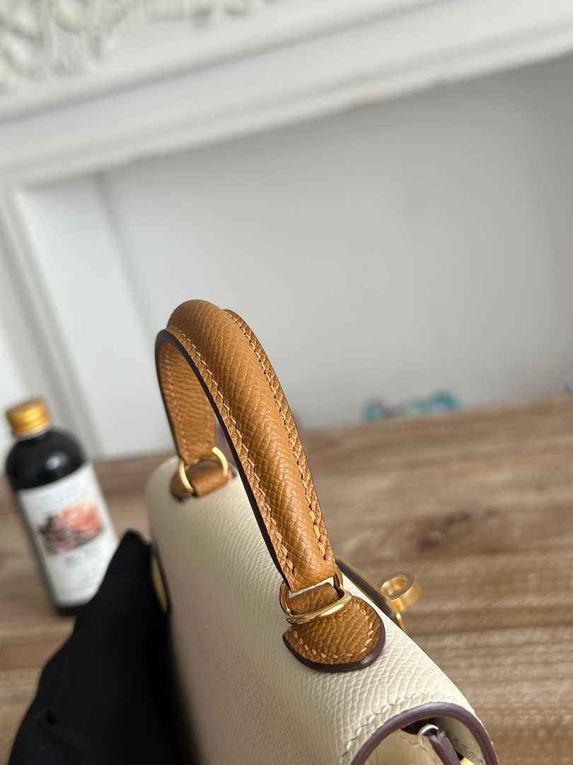 Hermes Kelly Bag 19 Beige Tan Epsom Leather Gold H82301