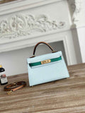 Hermes Kelly Bag 19 Light Blue Epsom Leather Gold H82305