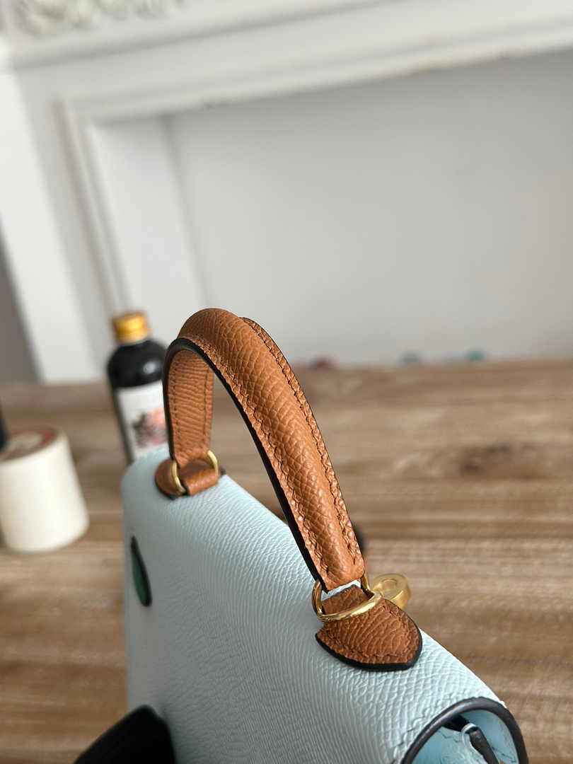 Hermes Kelly Bag 19 Light Blue Epsom Leather Gold H82305