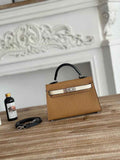 Hermes Kelly Bag 19 Tan Epsom Leather Silver H82307
