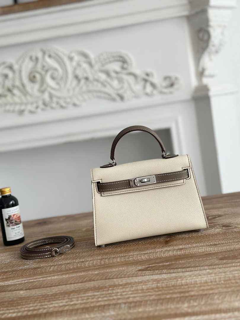 Hermes Kelly Bag 19 Beige Epsom Leather Silver H82308