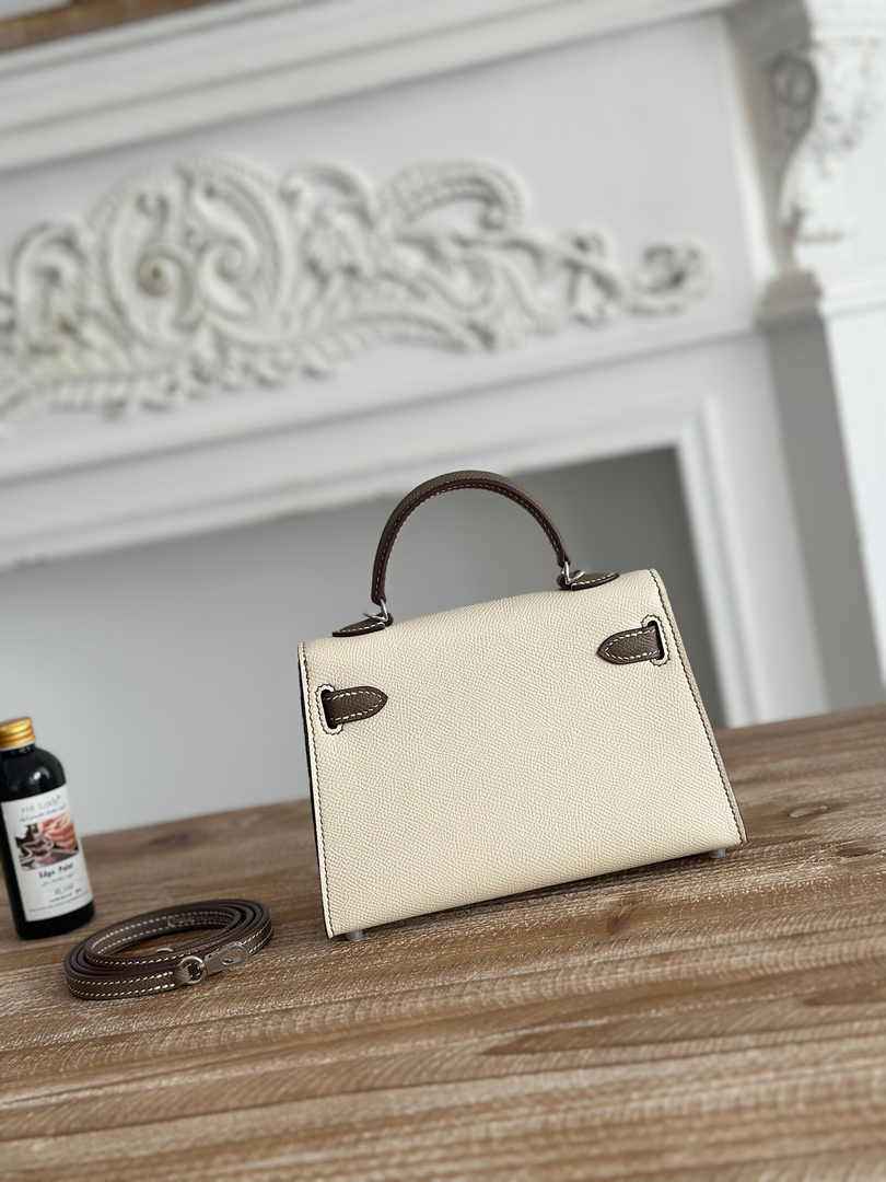 Hermes Kelly Bag 19 Beige Epsom Leather Silver H82308