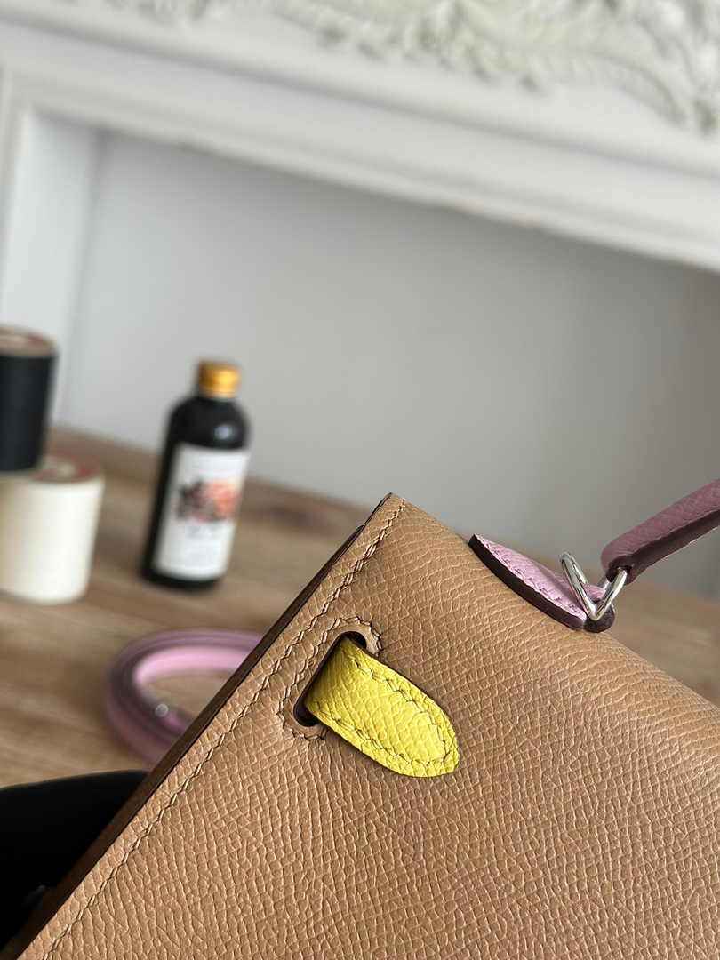 Hermes Kelly Bag 19 Apricot Epsom Leather Silver H82312