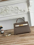 Hermes Kelly Bag 19 Dark Gray Epsom Leather Gold H82314