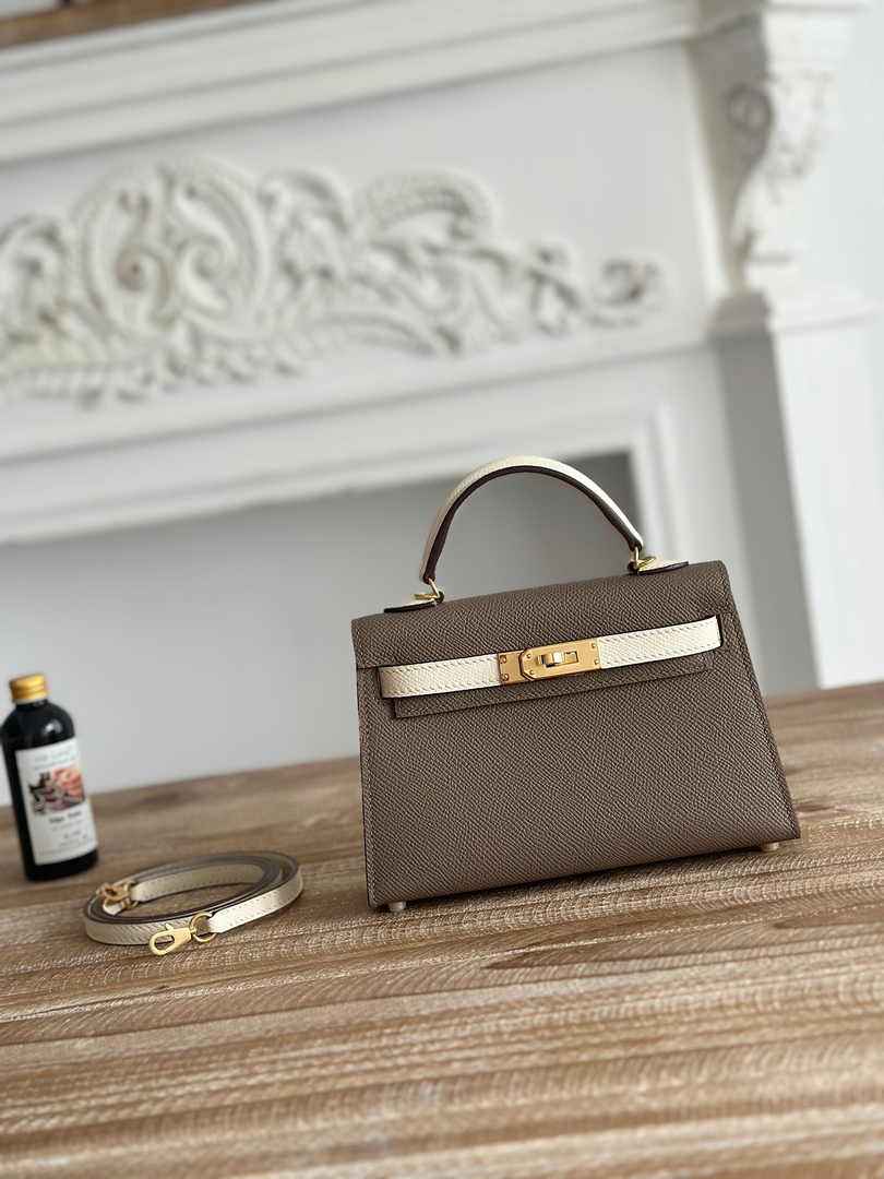 Hermes Kelly Bag 19 Dark Gray Epsom Leather Gold H82314