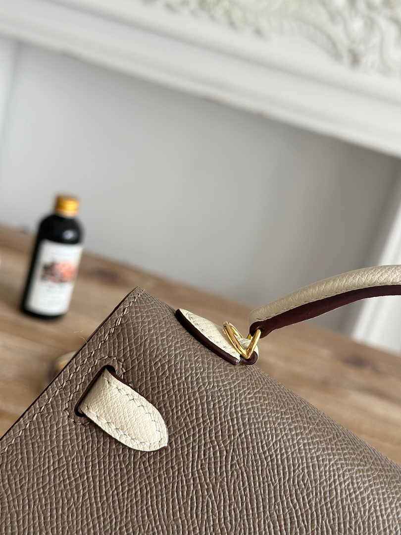 Hermes Kelly Bag 19 Dark Gray Epsom Leather Gold H82314