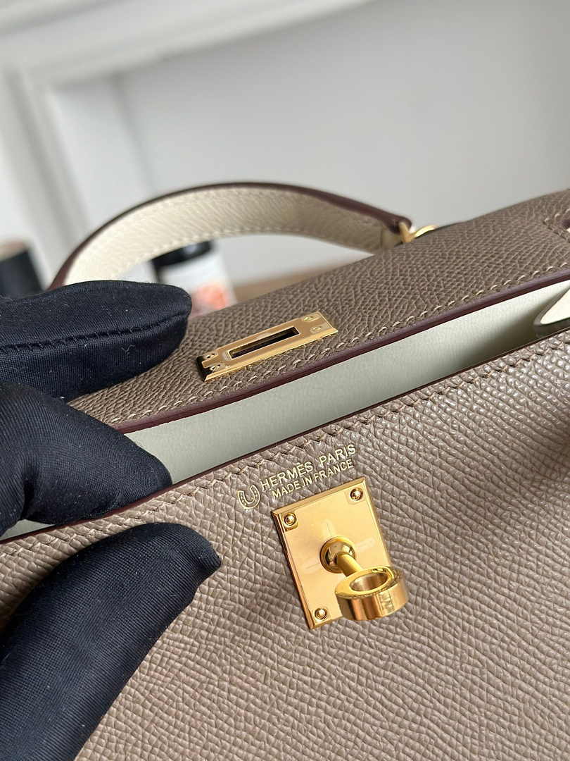 Hermes Kelly Bag 19 Dark Gray Epsom Leather Gold H82314