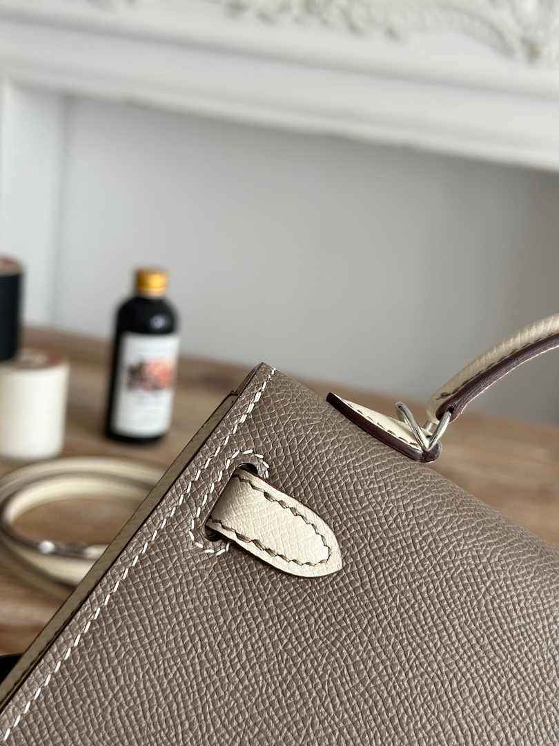 Hermes Kelly Bag 19 Dark Gray Epsom Leather Silver H82315