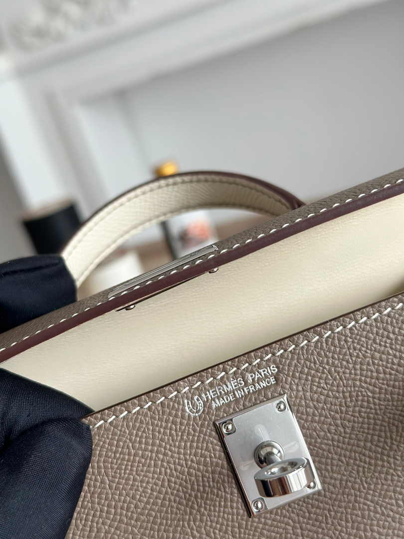 Hermes Kelly Bag 19 Dark Gray Epsom Leather Silver H82315