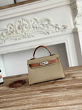 Hermes Kelly Bag 19 Light Gray Epsom Leather Silver H82316