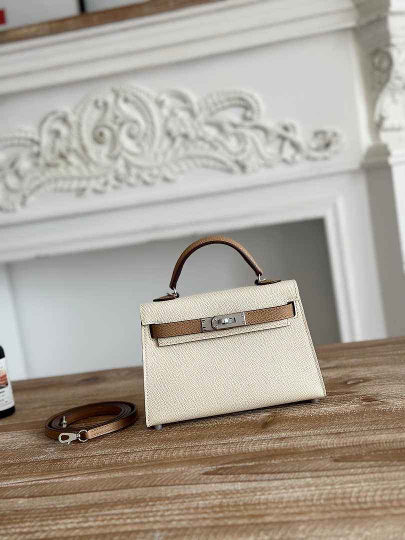Hermes Kelly Bag 19 Beige Epsom Leather Silver H82319