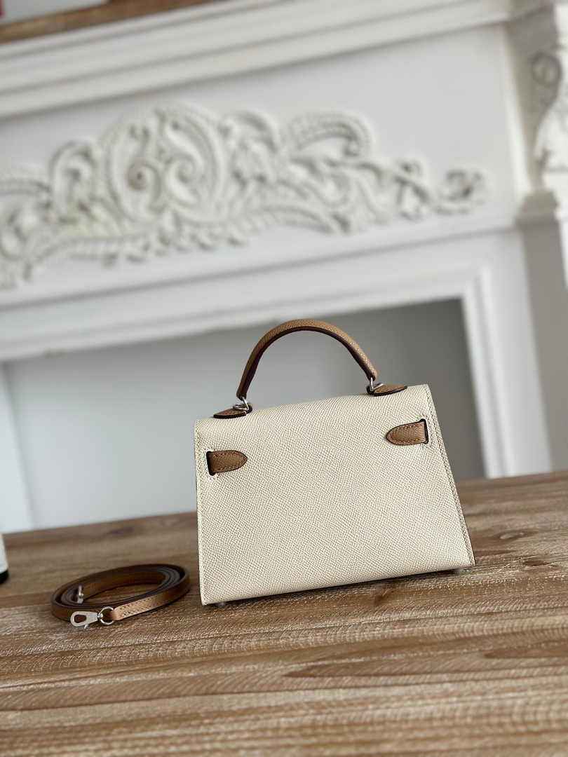Hermes Kelly Bag 19 Beige Epsom Leather Silver H82319