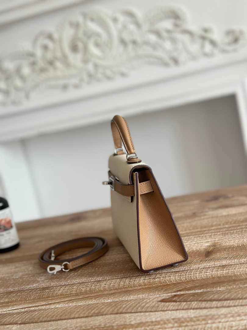 Hermes Kelly Bag 19 Beige Epsom Leather Silver H82319