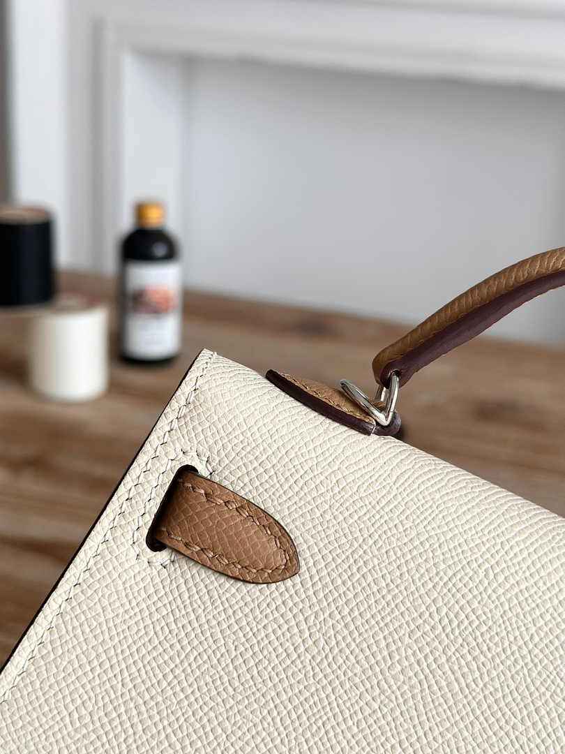 Hermes Kelly Bag 19 Beige Epsom Leather Silver H82319