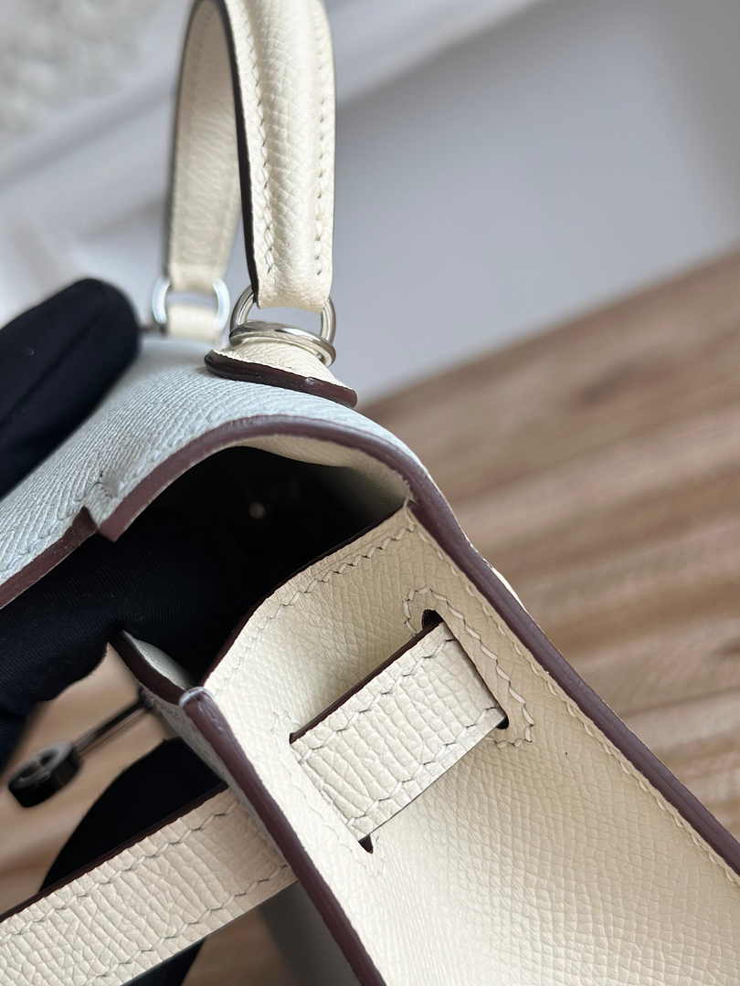 Hermes Kelly Bag 19 Epsom Leather Light Blue Silver H82320