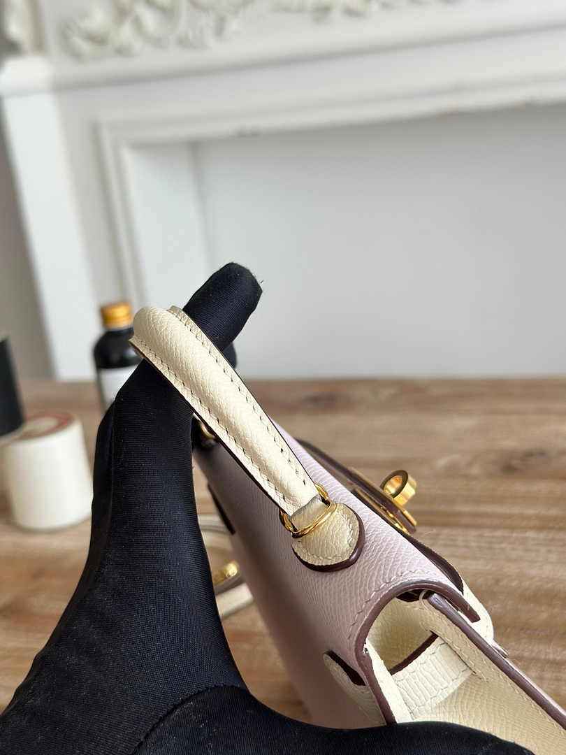 Hermes Kelly Bag 19 Epsom Leather Light Purple Gold H82322