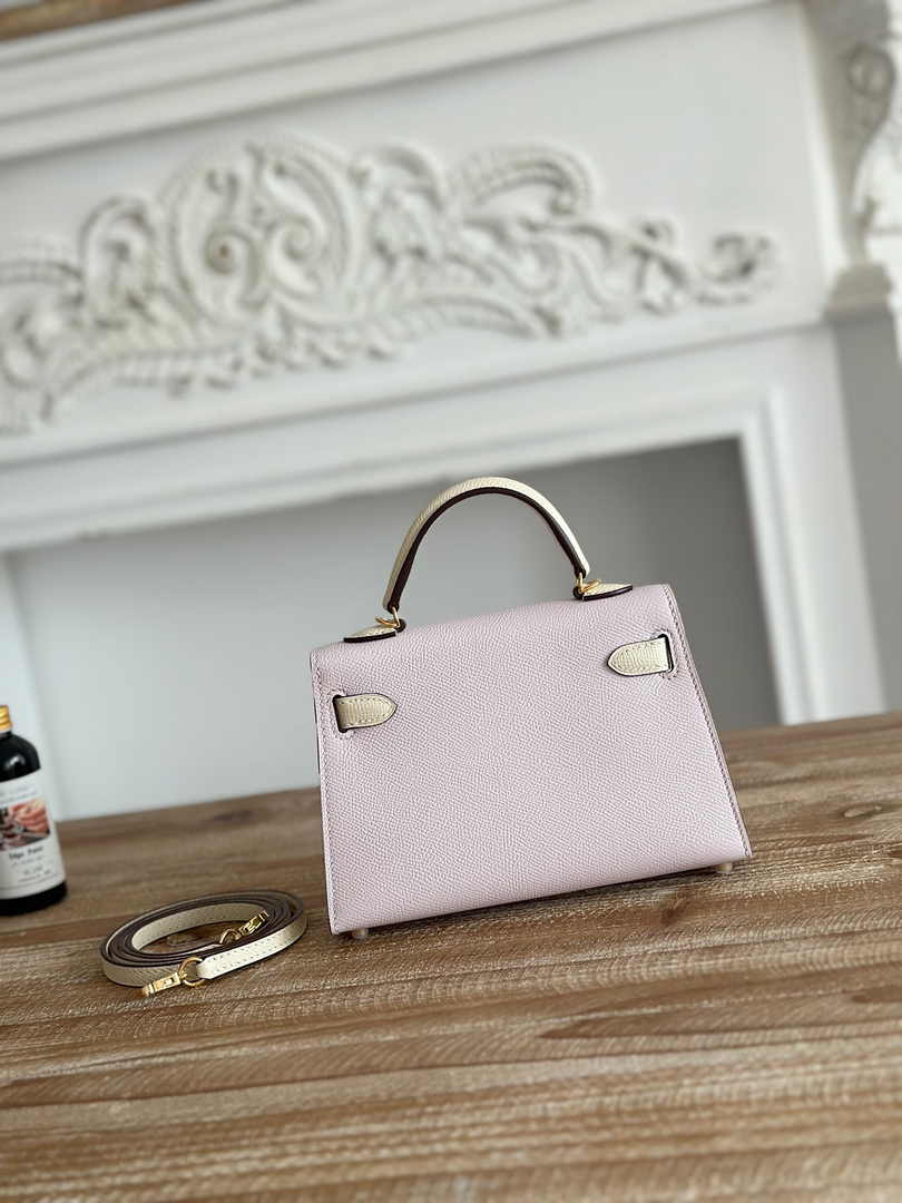 Hermes Kelly Bag 19 Epsom Leather Light Purple Gold H82322
