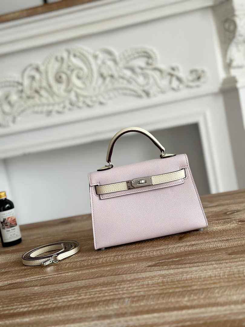Hermes Kelly Bag 19 Epsom Leather Light Purple Silver H82323