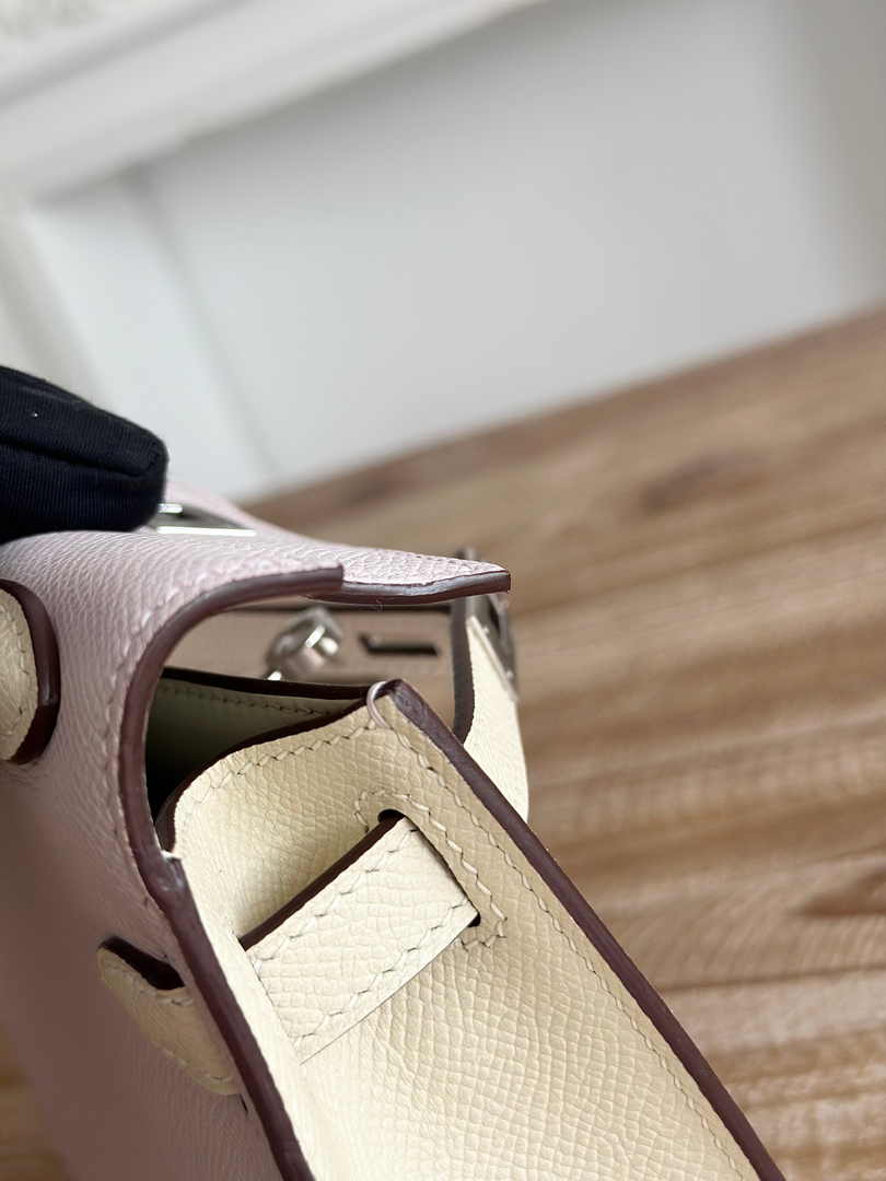 Hermes Kelly Bag 19 Epsom Leather Light Purple Silver H82323