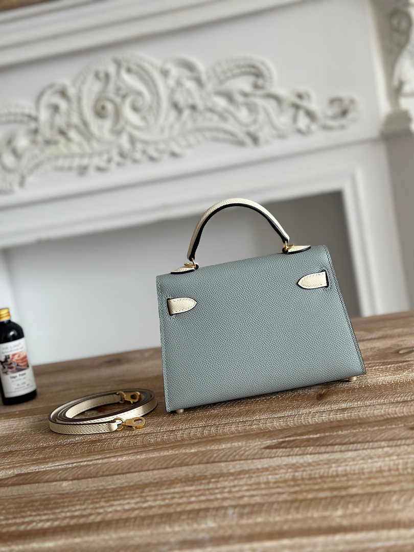 Hermes Kelly Bag 19 Epsom Leather Gray Gold H82325