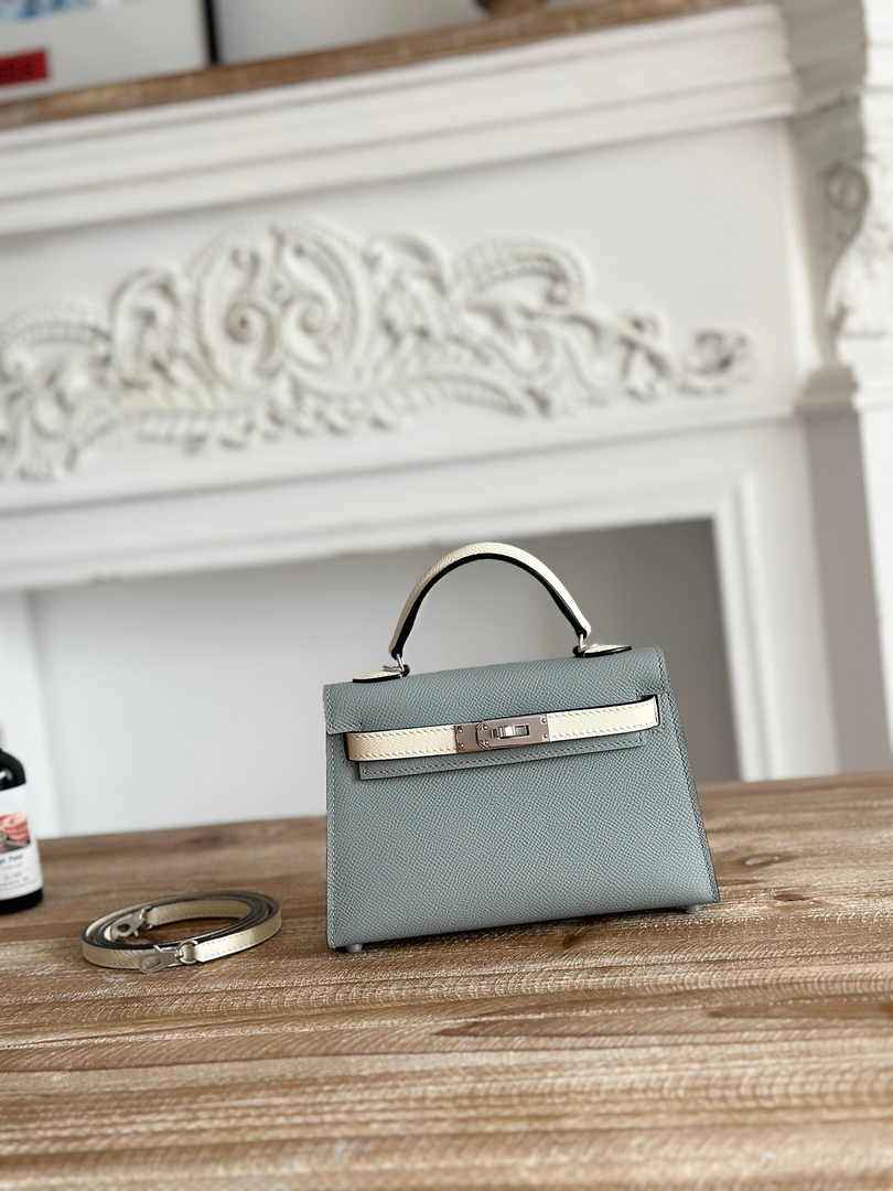 Hermes Kelly Bag 19 Epsom Leather Gray Silver H82324