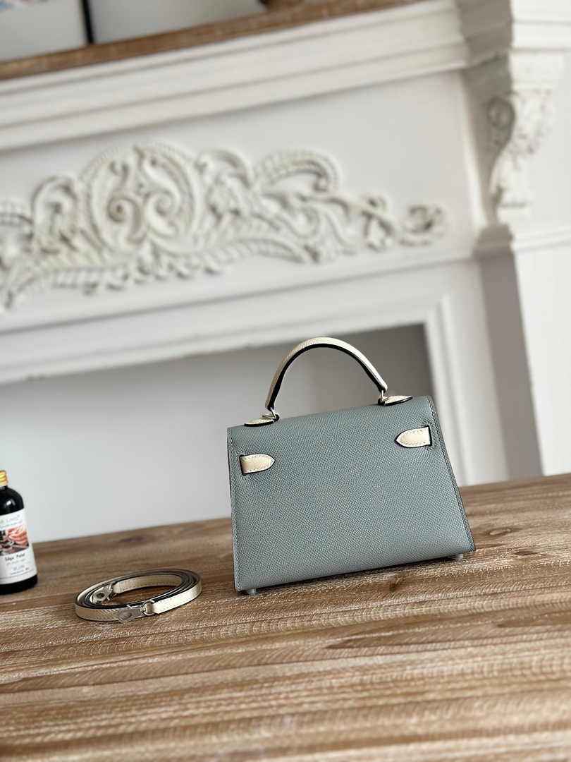 Hermes Kelly Bag 19 Epsom Leather Gray Silver H82324