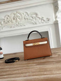 Hermes Kelly Bag 19 Epsom Leather Brown Gold H82329
