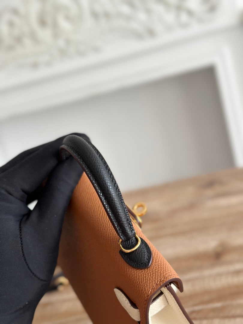 Hermes Kelly Bag 19 Epsom Leather Brown Gold H82329
