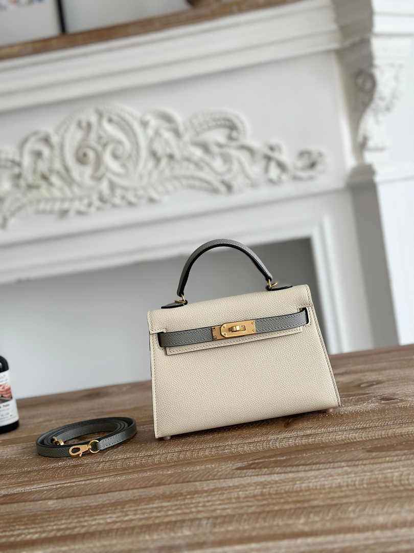 Hermes Kelly Bag 19 Epsom Leather Beige Gold H82330