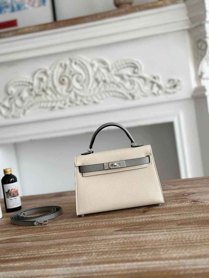 Hermes Kelly Bag 19 Epsom Leather Beige Silver H82331