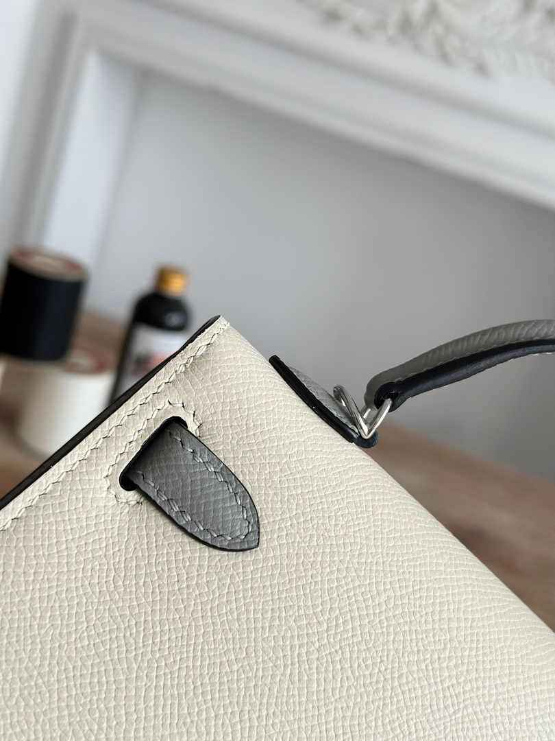 Hermes Kelly Bag 19 Epsom Leather Beige Silver H82331