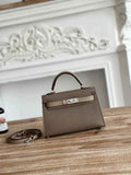 Hermes Kelly Bag 19 Epsom Leather Dark Gray Silver H82332